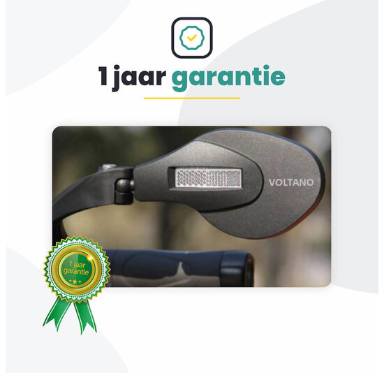 Voltano Fietsspiegel Links Draaibaar - Zwart - 9CM