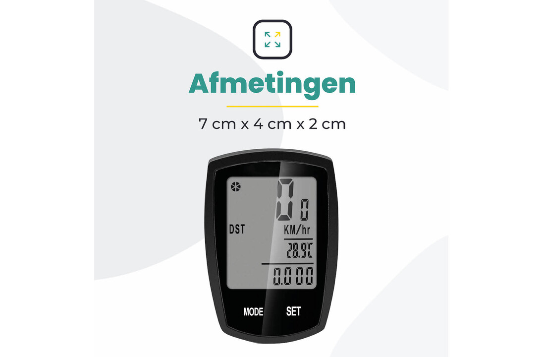 Voltano Fietscomputer Draadloos - Zwart - 20 Functies - Waterdicht - Touchknoppen