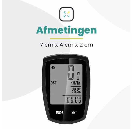 Voltano Fietscomputer Draadloos - Zwart - 20 Functies - Waterdicht - Touchknoppen