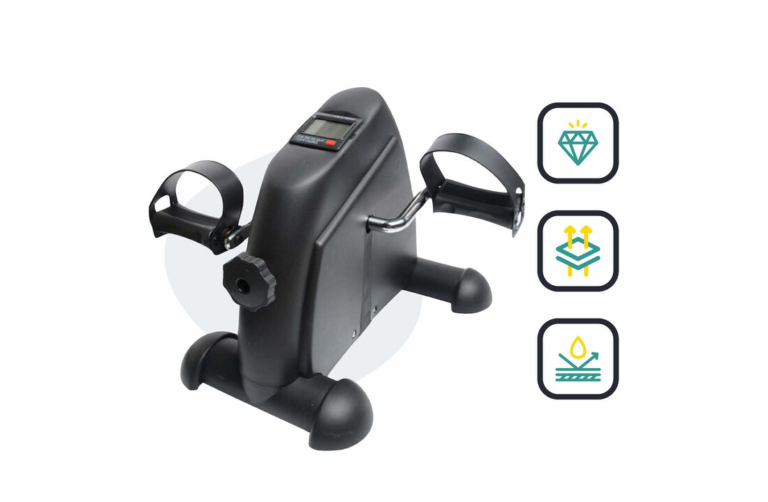 Voltano Bureaufiets - Met Display - Mini-hometrainer - Stoelfiets - Pedaaltrainer - Zwart