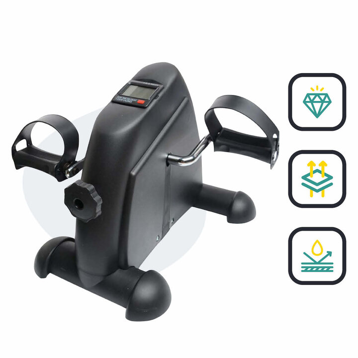 Voltano Bureaufiets - Met Display - Mini-hometrainer - Stoelfiets - Pedaaltrainer - Zwart