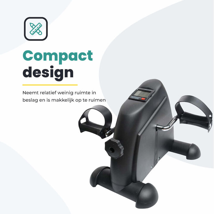 Voltano Bureaufiets - Met Display - Mini-hometrainer - Stoelfiets - Pedaaltrainer - Zwart