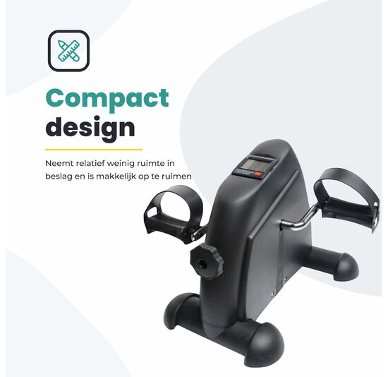 Voltano Bureaufiets - Met Display - Mini-hometrainer - Stoelfiets - Pedaaltrainer - Zwart