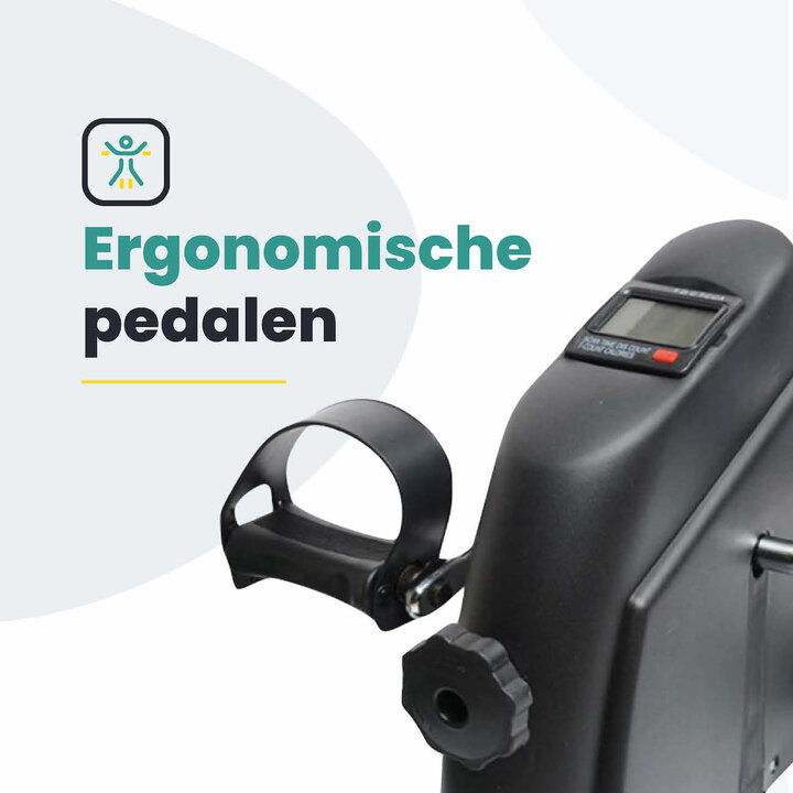 Voltano Bureaufiets - Met Display - Mini-hometrainer - Stoelfiets - Pedaaltrainer - Zwart