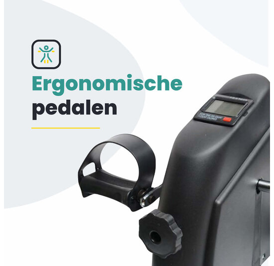 Voltano Bureaufiets - Met Display - Mini-hometrainer - Stoelfiets - Pedaaltrainer - Zwart