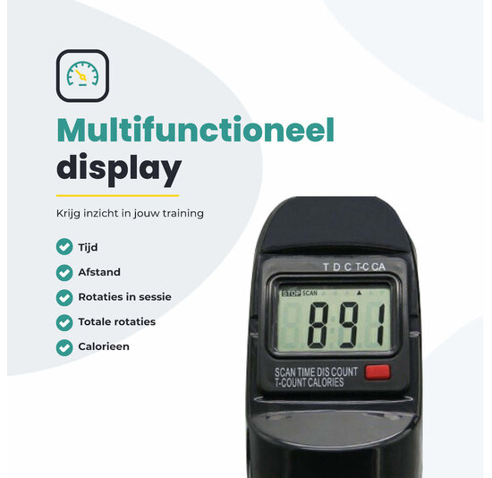 Voltano Bureaufiets - Met Display - Mini-hometrainer - Stoelfiets - Pedaaltrainer - Zwart