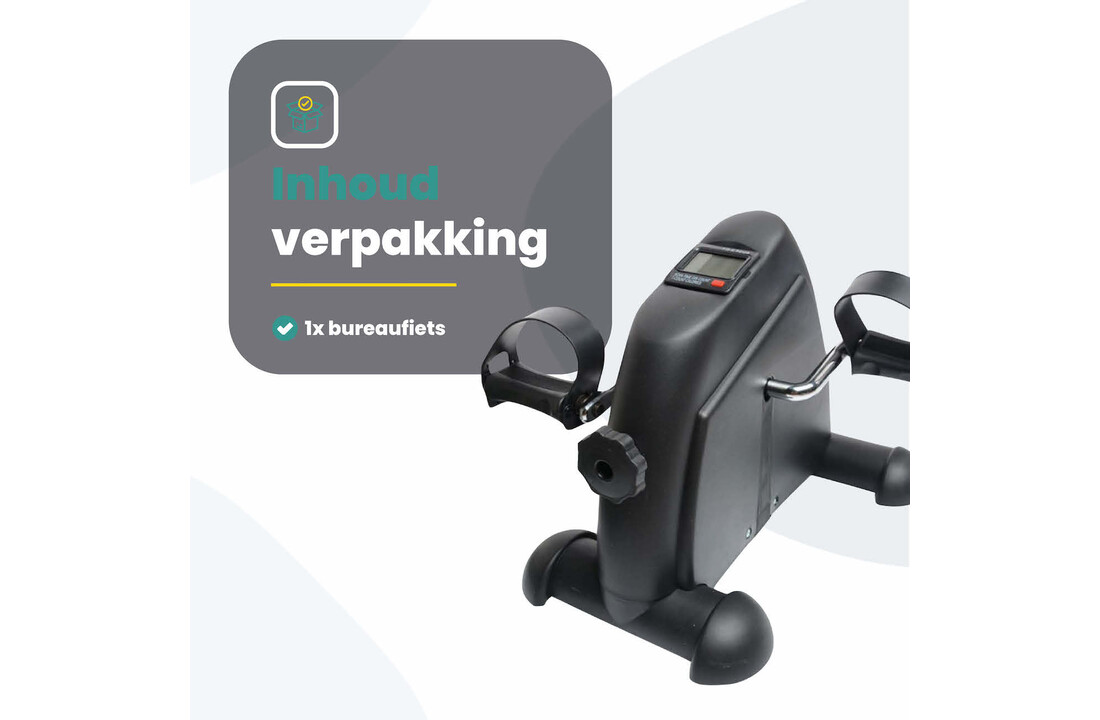 Voltano Bureaufiets - Met Display - Mini-hometrainer - Stoelfiets - Pedaaltrainer - Zwart