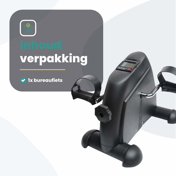 Voltano Bureaufiets - Met Display - Mini-hometrainer - Stoelfiets - Pedaaltrainer - Zwart