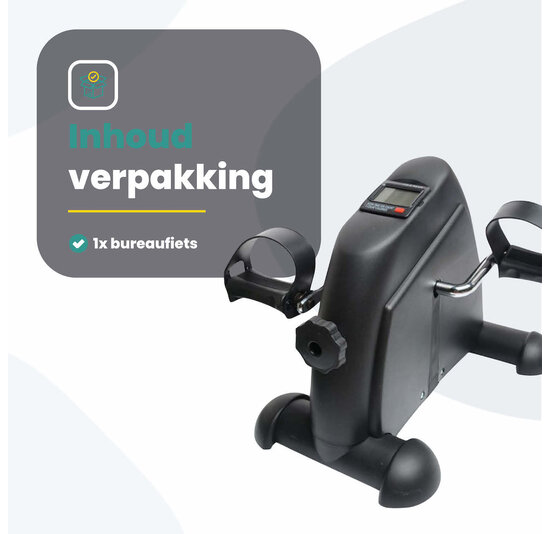 Voltano Bureaufiets - Met Display - Mini-hometrainer - Stoelfiets - Pedaaltrainer - Zwart