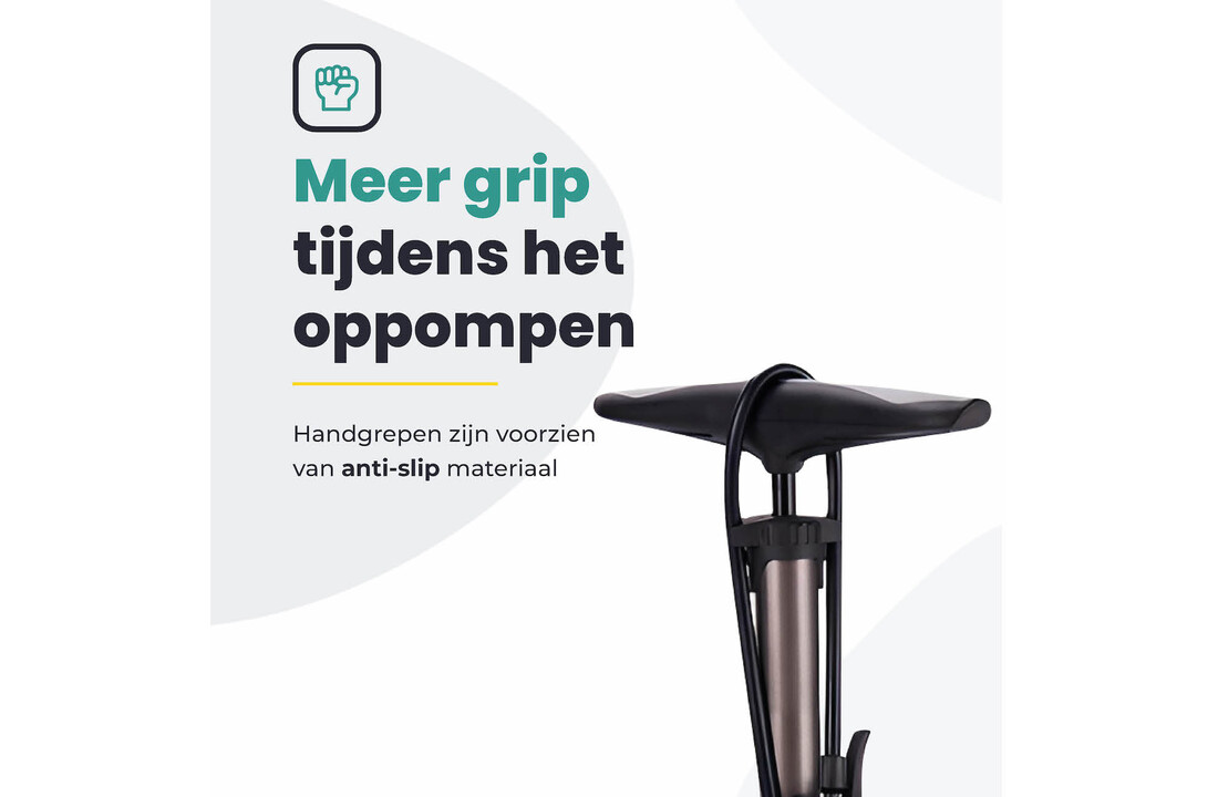 Voltano Hogedruk Fietspomp - Manometer - 11 Bar - Titanium goud