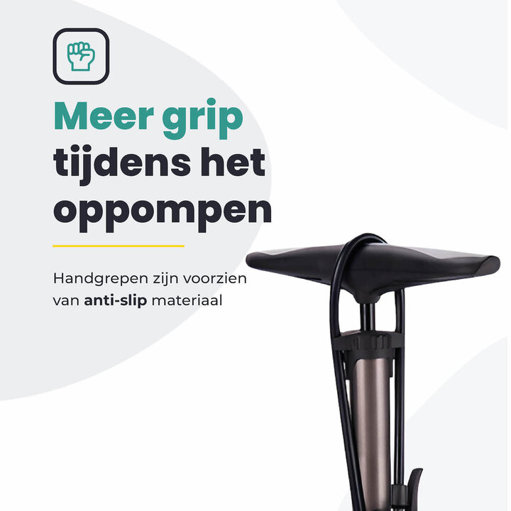 Voltano Hogedruk Fietspomp - Manometer - 11 Bar - Titanium goud