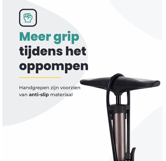 Voltano Hogedruk Fietspomp - Manometer - 11 Bar - Titanium goud