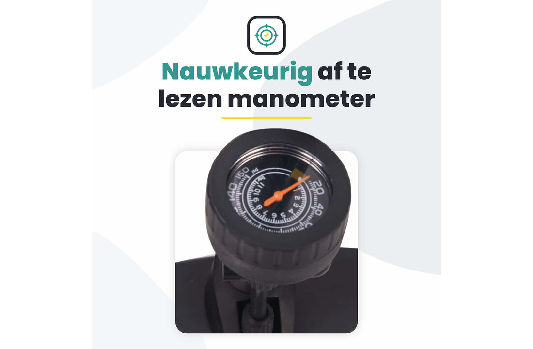 Voltano Hogedruk Fietspomp - Manometer - 11 Bar - Titanium goud