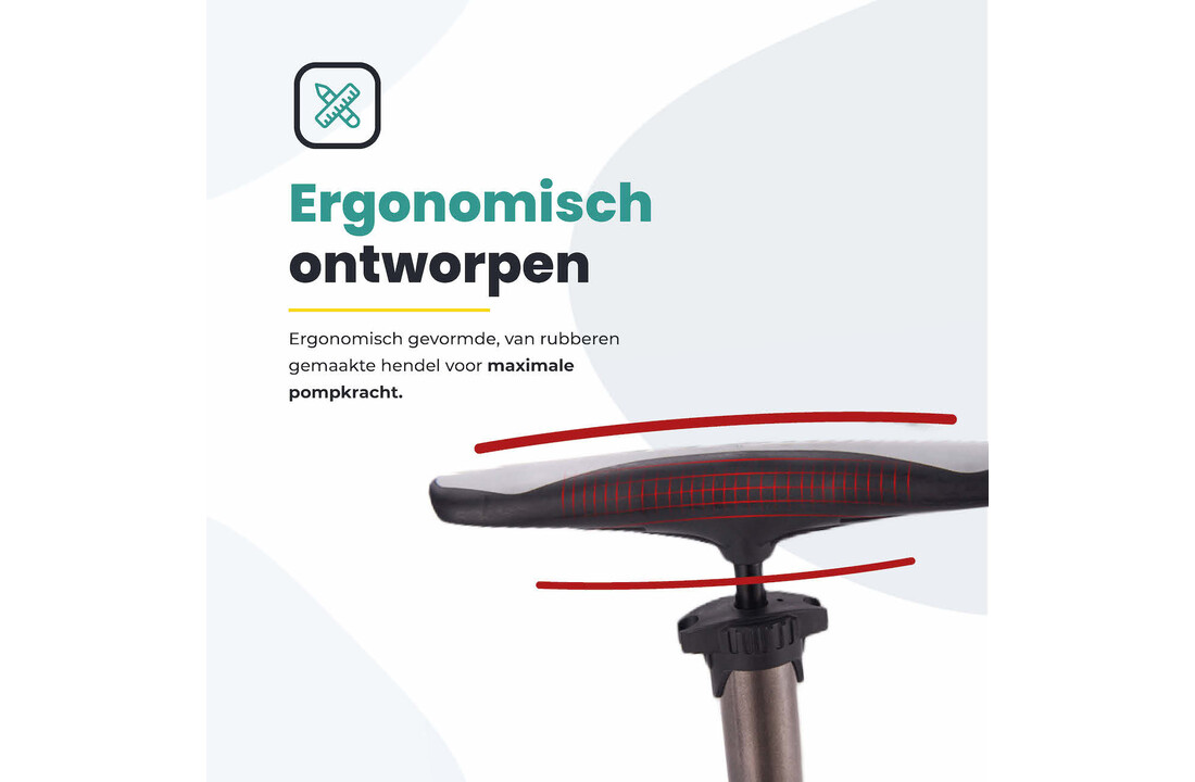 Voltano Hogedruk Fietspomp - Manometer - 11 Bar - Titanium goud