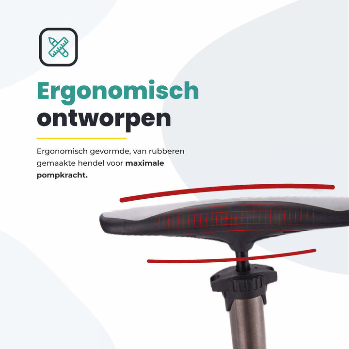 Voltano Hogedruk Fietspomp - Manometer - 11 Bar - Titanium goud