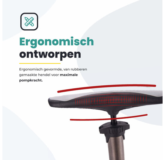 Voltano Hogedruk Fietspomp - Manometer - 11 Bar - Titanium goud