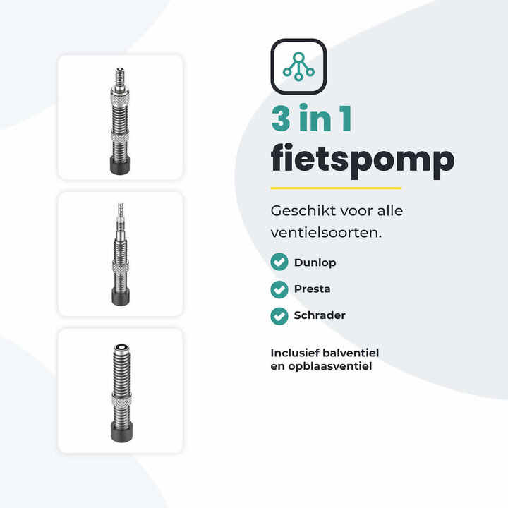 Voltano Hogedruk Fietspomp - Manometer - 11 Bar - Titanium goud