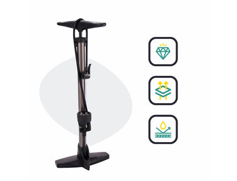 Voltano Hogedruk Fietspomp - Manometer - 11 Bar - Titanium goud