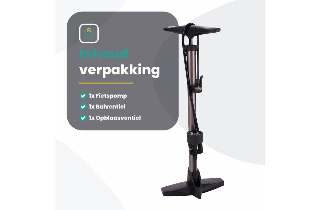 Voltano Hogedruk Fietspomp - Manometer - 11 Bar - Titanium goud
