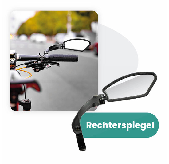 Fietsspiegel Rechts - Extra Stevig - Wegklapbaar