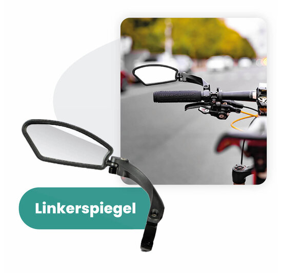 Fietsspiegel Links - Extra Stevig - Wegklapbaar