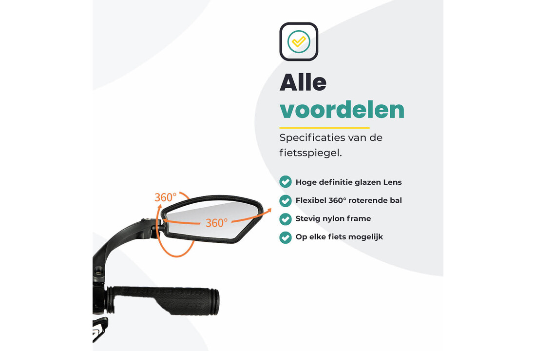 Fietsspiegel Links - Extra Stevig - Wegklapbaar