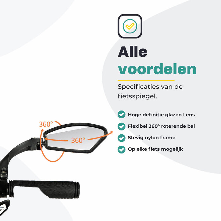 Fietsspiegel Links - Extra Stevig - Wegklapbaar