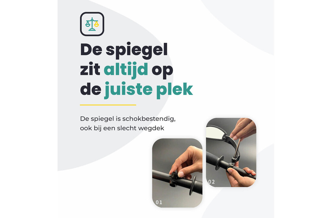 Fietsspiegel Links - Extra Stevig - Wegklapbaar