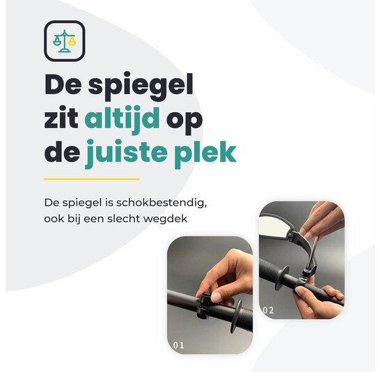 Fietsspiegel Links - Extra Stevig - Wegklapbaar
