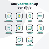 Voltano Draadloze Elektrische Fietspomp - Fietsbanden / Autobanden Pomp - 12V Luchtcompressor - Zaklamp Functie