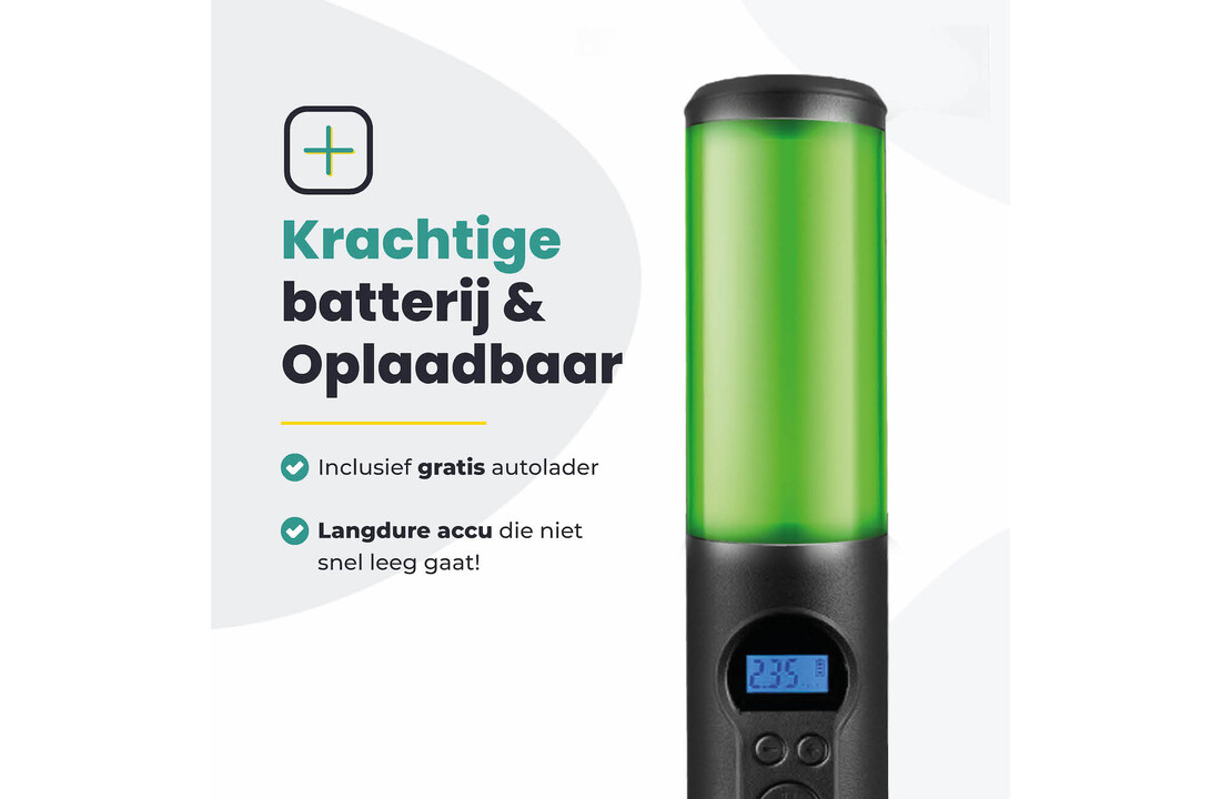 Voltano Draadloze Elektrische Fietspomp - Fietsbanden / Autobanden Pomp - 12V Luchtcompressor - Zaklamp Functie