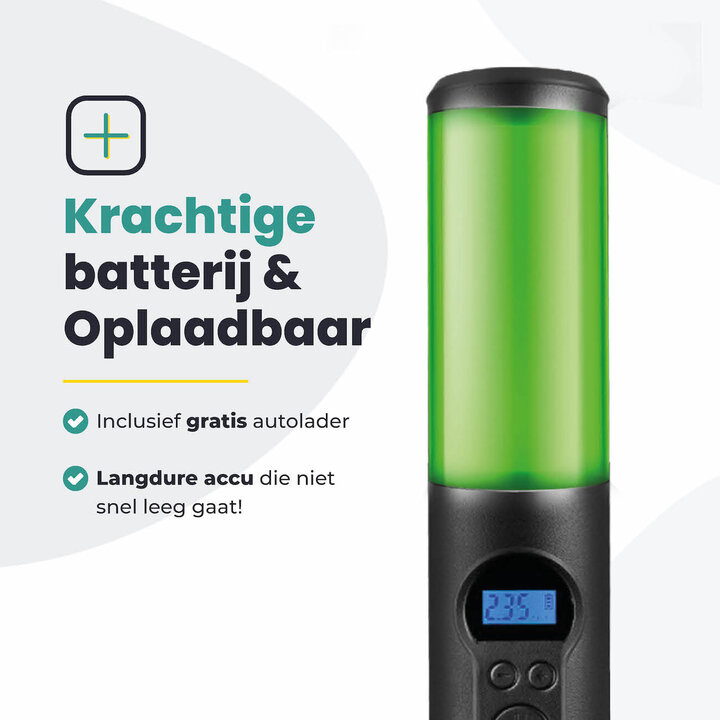 Voltano Draadloze Elektrische Fietspomp - Fietsbanden / Autobanden Pomp - 12V Luchtcompressor - Zaklamp Functie