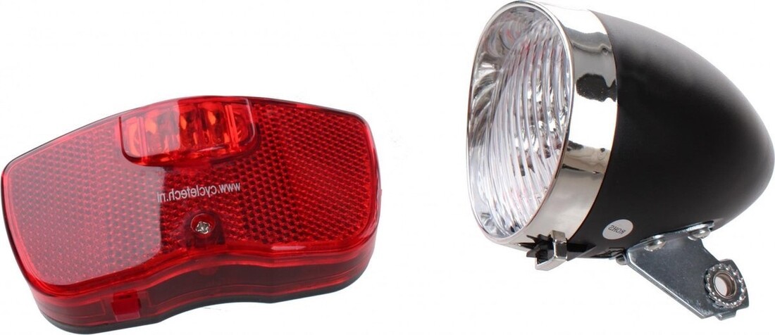 Falkx Verlichtingsset EL11A Batterijen Zwart - Fietsverlichting