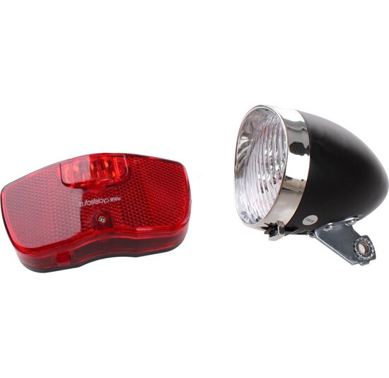 Falkx Verlichtingsset EL11A Batterijen Zwart - Fietsverlichting