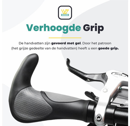 Voltano Ergonomisch Gevormde Fietshandvatten Met Bar Ends -  Imbus - Incl. Bevestigingsmateriaal