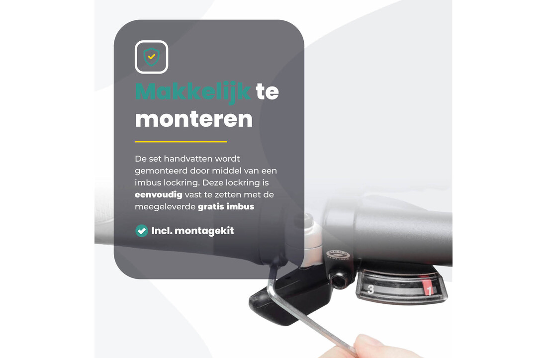 Voltano Ergonomisch Gevormde Fiets Handvatten Met Bar Ends - Imbus - Incl. Bevestigingsmateriaal
