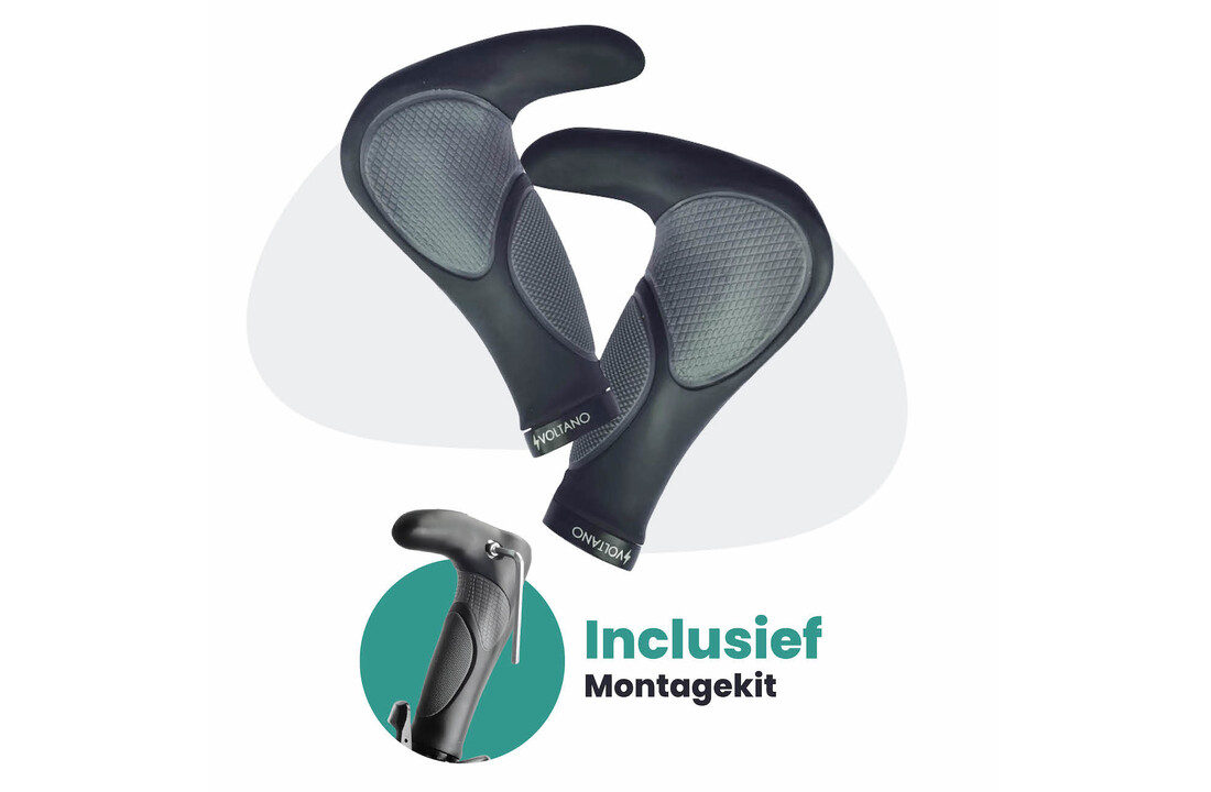 Voltano Ergonomisch Gevormde Fiets Handvatten Met Bar Ends - Imbus - Incl. Bevestigingsmateriaal