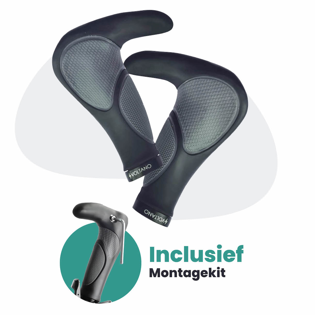 Voltano Ergonomisch Gevormde Fietshandvatten Met Bar Ends - Imbus - Incl. Bevestigingsmateriaal