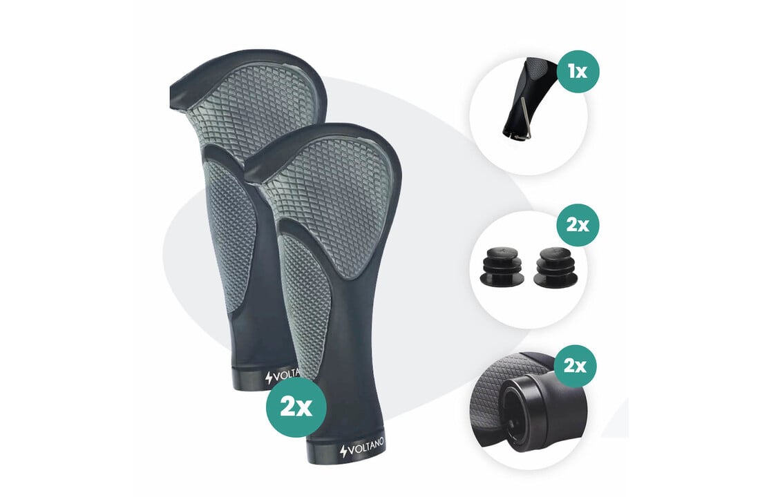 Voltano Ergonomisch Gevormde Fiets Handvatten - Imbus - Incl. Bevestigingsmateriaal