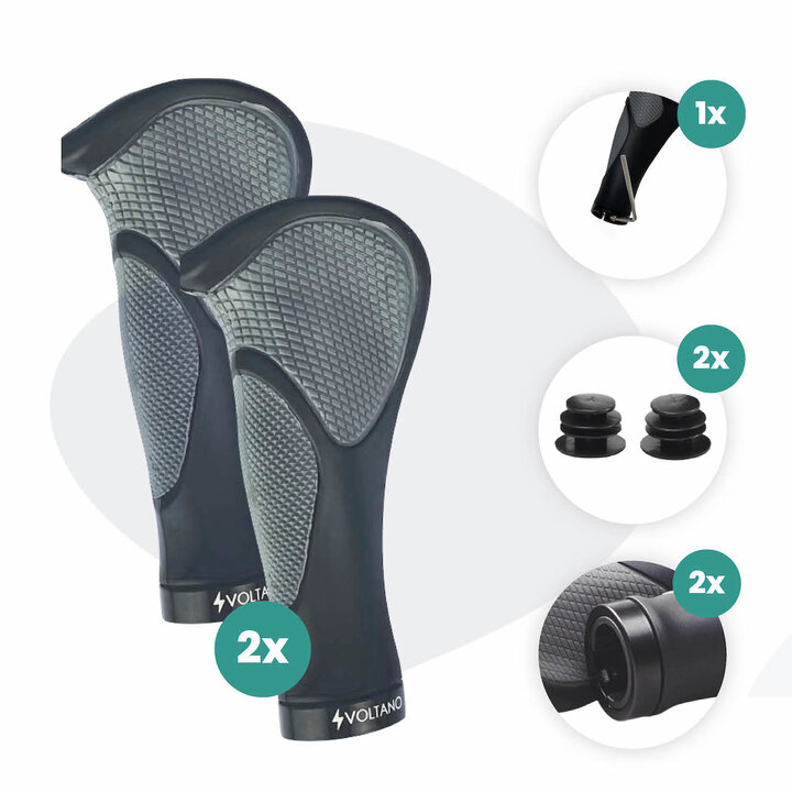 Voltano Ergonomisch Gevormde Fiets Handvatten -  Imbus - Incl. Bevestigingsmateriaal