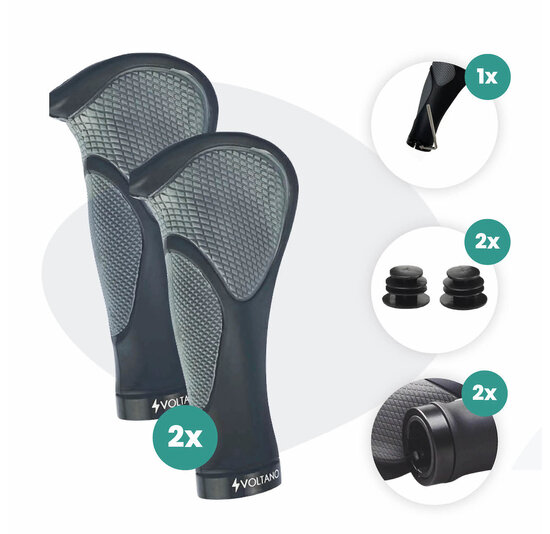 Voltano Ergonomisch Gevormde Fietshandvatten -  Imbus - Incl. Bevestigingsmateriaal