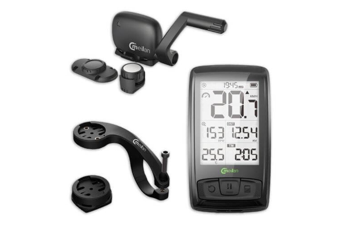 Meilan Luxe Fietscomputer M4 - Oplaadbaar - 2,5'' Scherm - Zwart