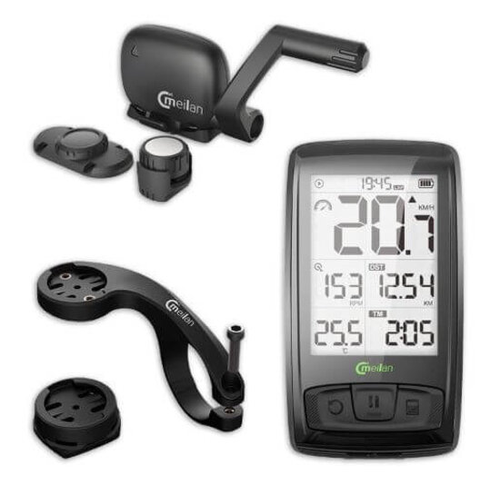 Meilan Luxe Fietscomputer M4 - Oplaadbaar - 2,5'' Scherm - Zwart