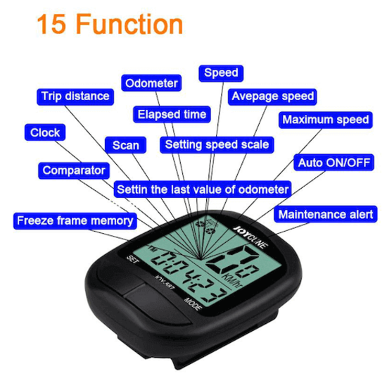 Fietscomputer - 15 Functies - Bedraad
