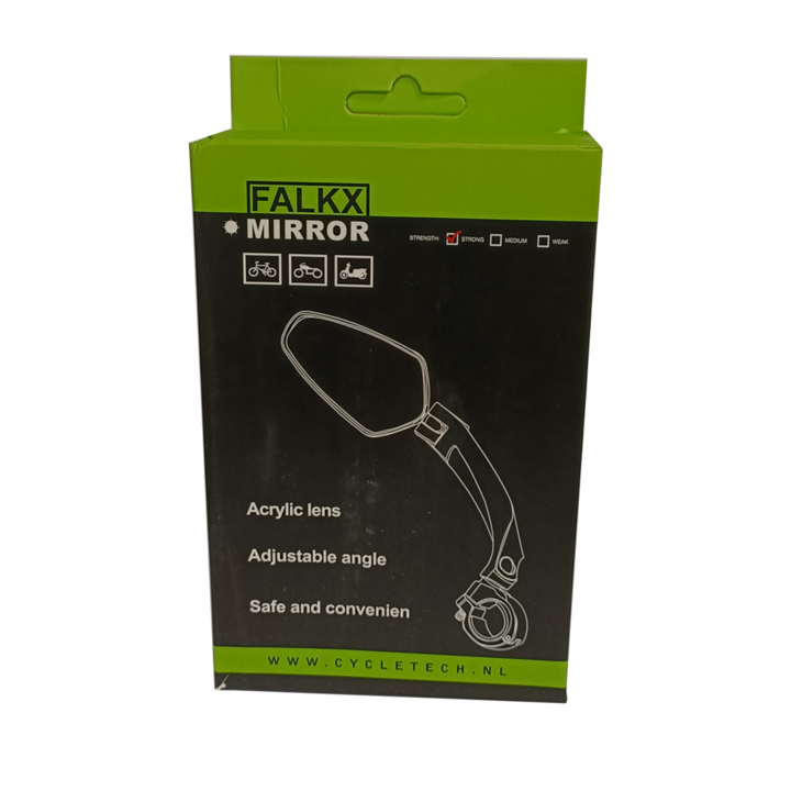 Falkx Luxe E-bike Fietsspiegel Links - Zwart