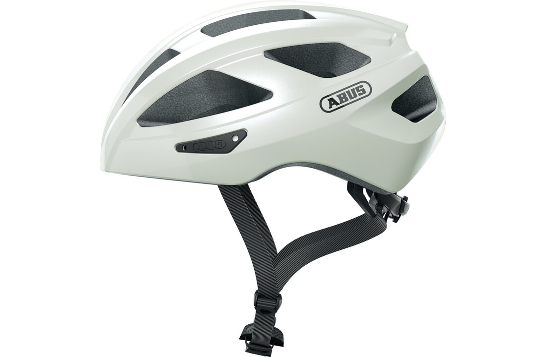 Abus Fietshelm Macator - Pearl White - Inclusief Afneembaar Vizier