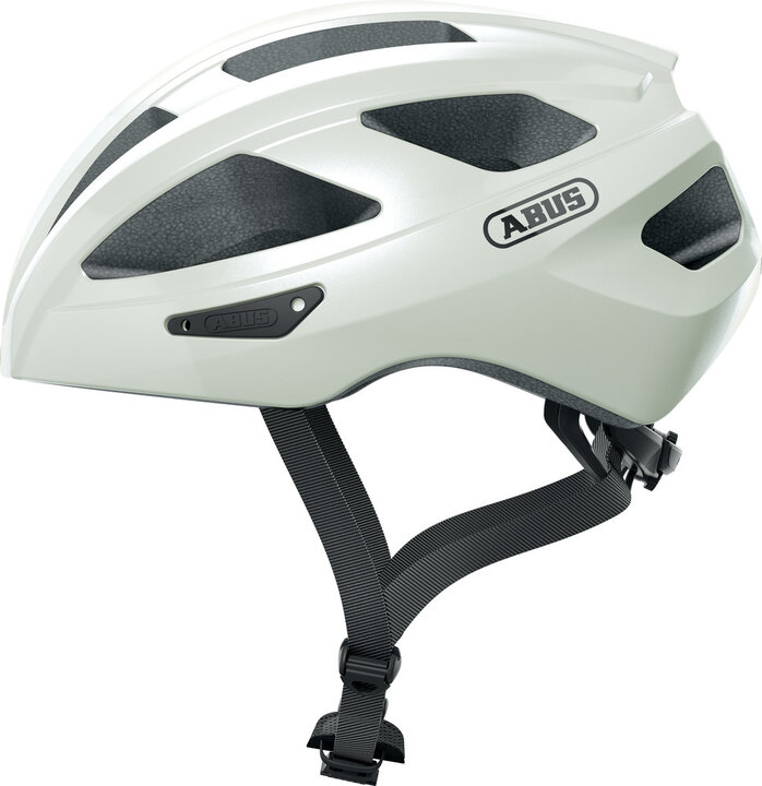 Abus Fietshelm Macator - Pearl White - Inclusief Afneembaar Vizier