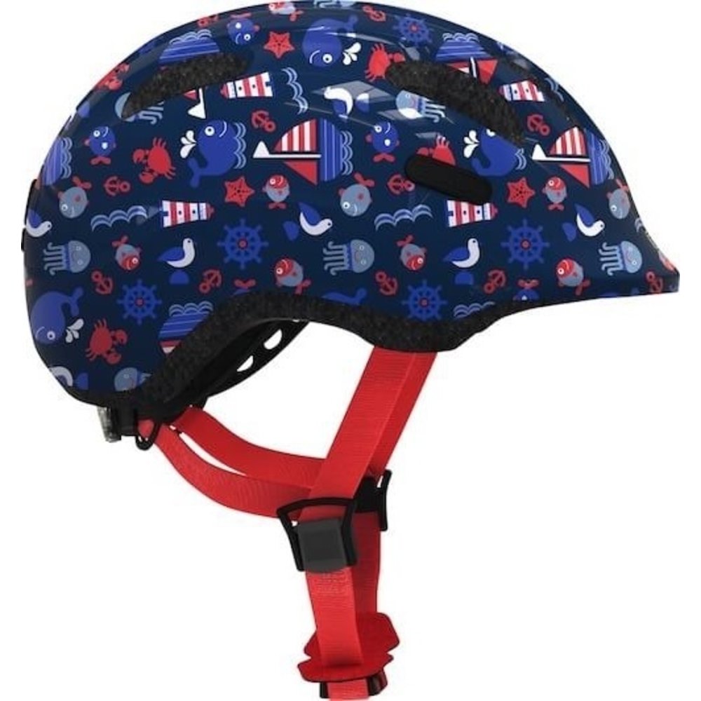 woom Kinderhelm, fietshelm voor kinderen, met vizier, voor jongens en meisjes, 50-53 cm, maat S, verstelbaar, bescherming tegen botsingen, rood ( woom rood