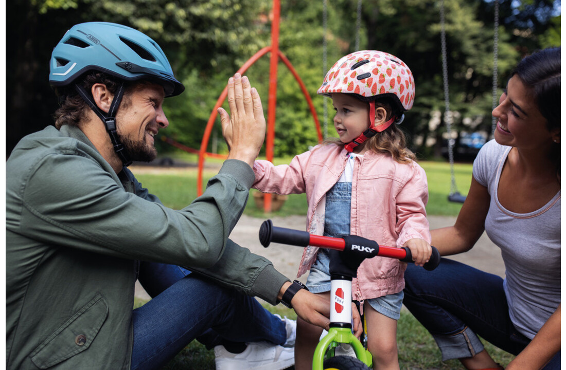 Abus Kinder Fietshelm Smiley 2.1 - Rose Strawberry