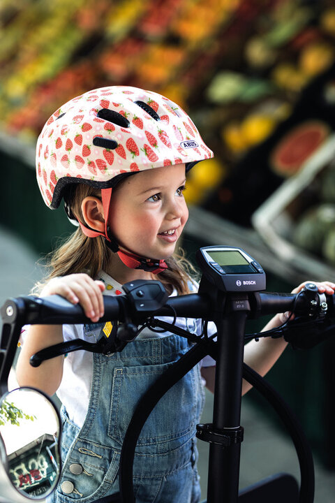 Abus Kinder Fietshelm Smiley 2.1 - Rose Strawberry